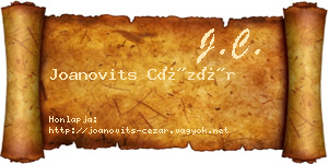 Joanovits Cézár névjegykártya